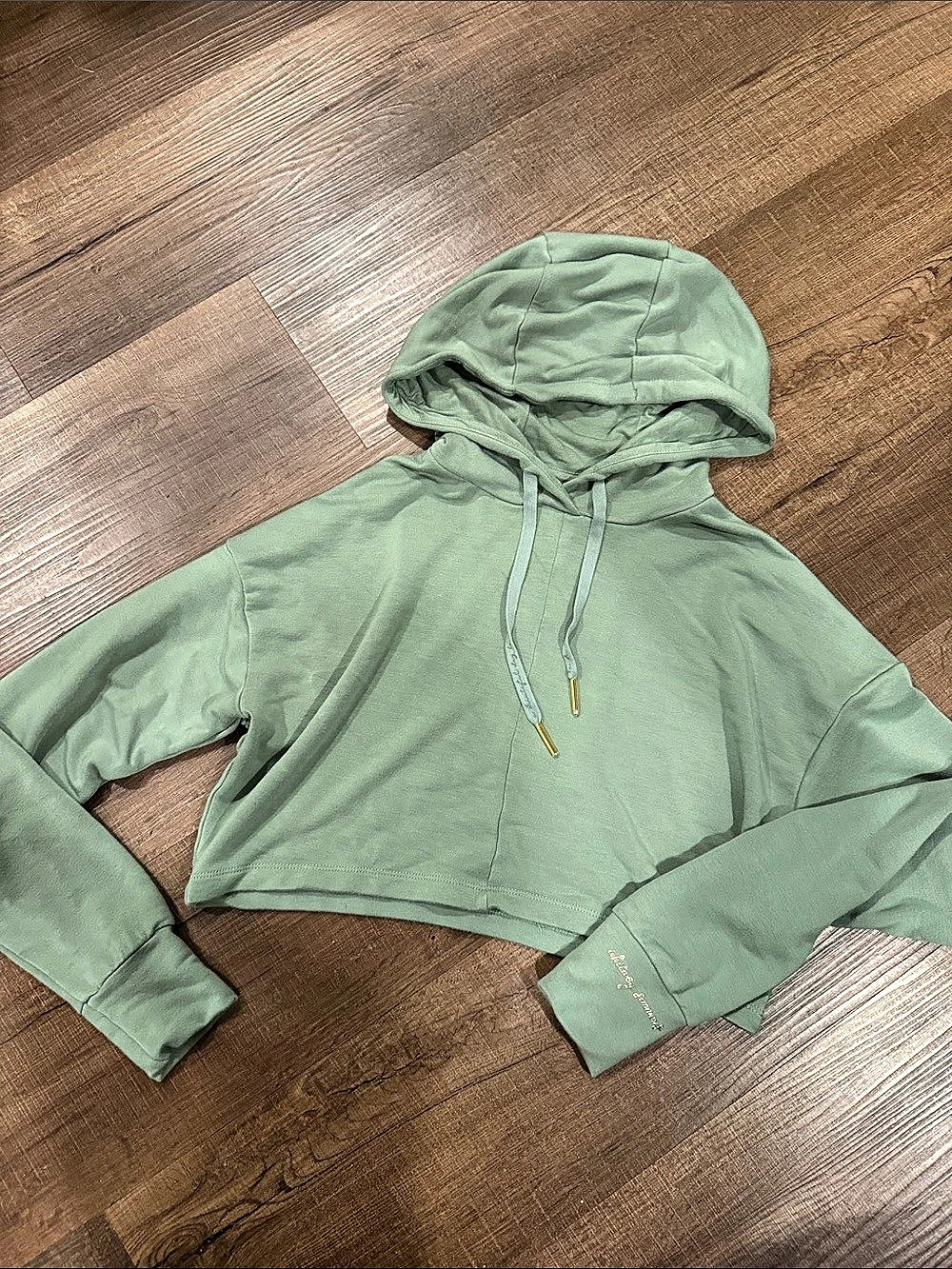 Gymshark x Whitney Simmons Cropped Pullover Hoodie Green